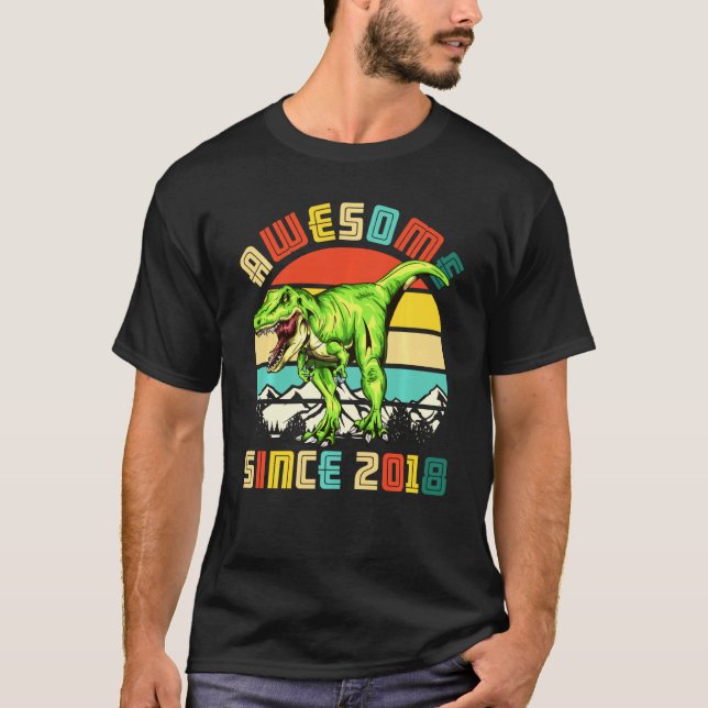 Camiseta segundo aniversário Dinossaur 2 Anos Menino Incrív (Frente)