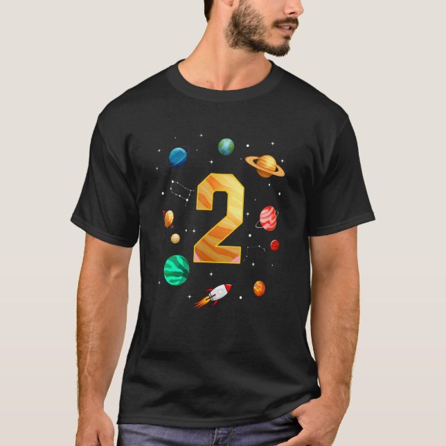 Camiseta Segundo aniversário do Astronauta do Espaço Exteri (Frente)