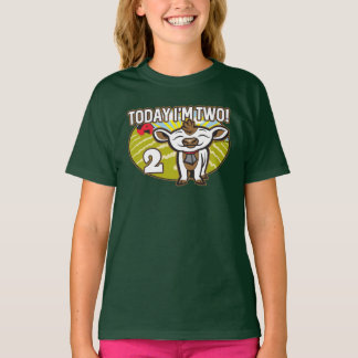 Camiseta Segundo aniversário do garoto hoje sou dois! Vaca