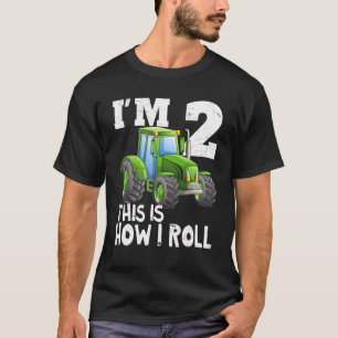 Camiseta Segundo aniversário do trator de Fazenda verde de
