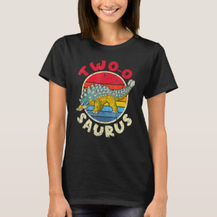 Camiseta segundo aniversário Dois O Saurus I Ankylosaurus I