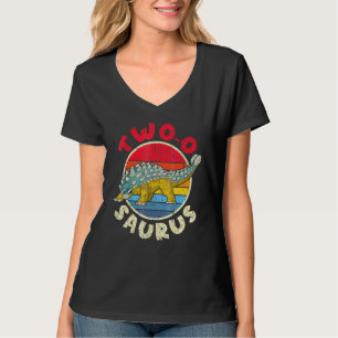 Camiseta segundo aniversário Dois O Saurus I Ankylosaurus I