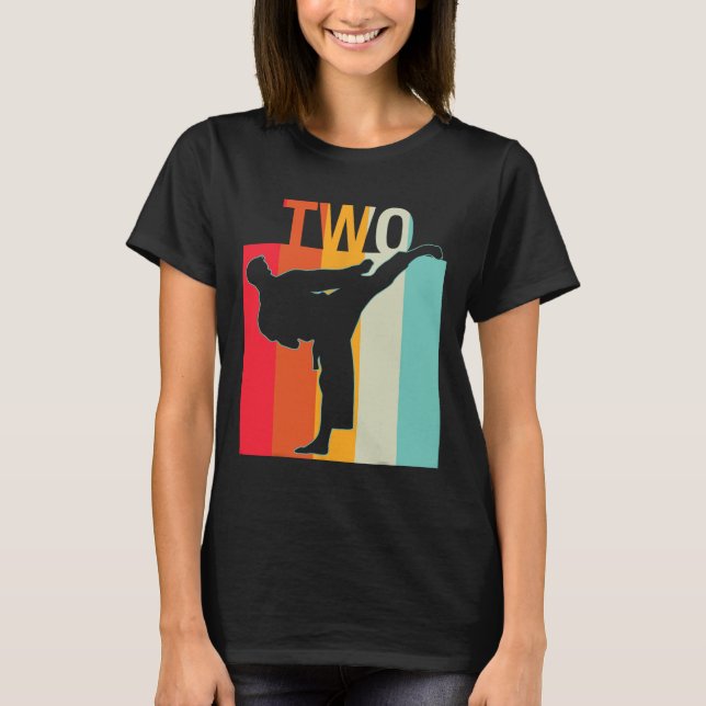 Camiseta segundo aniversário dotado de Karate Retro Taekwon (Frente)