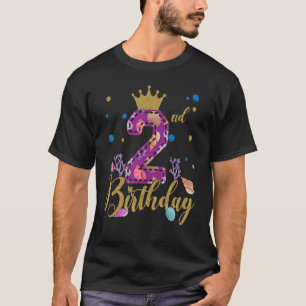 Camiseta Segundo aniversário Feliz Com Legal Coroa E Número