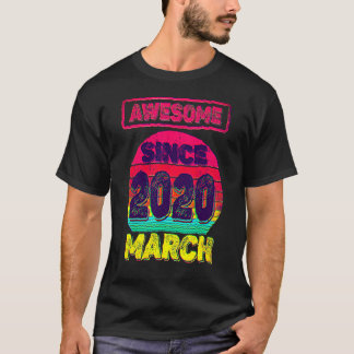 Camiseta segundo aniversário Incrível desde março de 2020 2