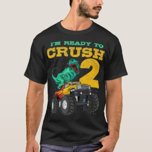 Camiseta segundo aniversário Monster Truck Dino 2 Anos