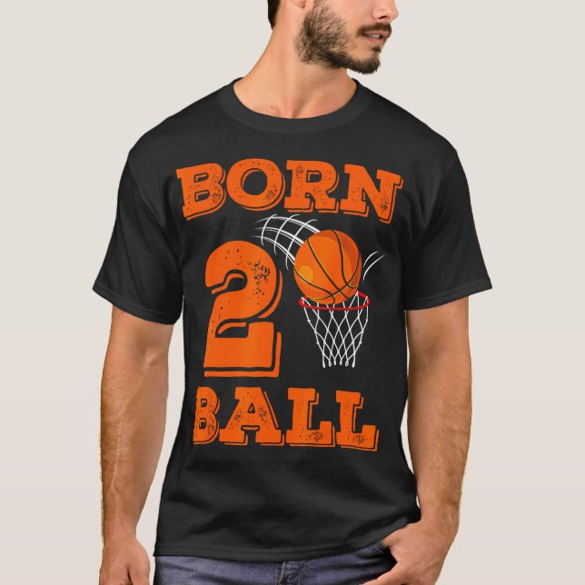 Camiseta segundo aniversário Nascer 2 Bola de basquete (Frente)