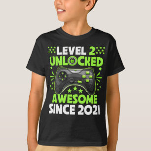 Camiseta segundo aniversário nível 2 desbloqueado incrível