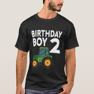 Camiseta Segundo aniversário para crianças Trator com 2 a