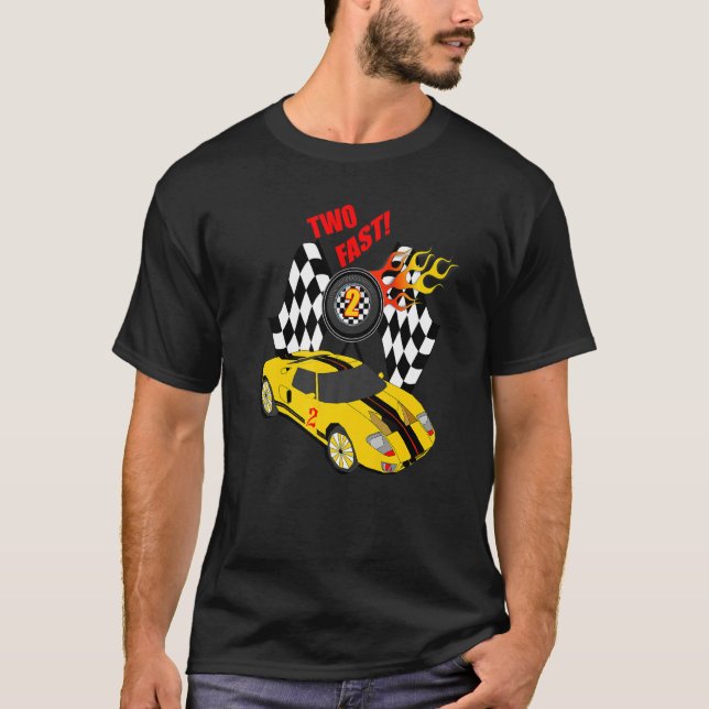 Camiseta segundo aniversário Race Car Themes Racing (Frente)