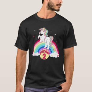 Camiseta segundo aniversário Rainbow Unicorn - Festa Incr