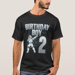 Camiseta segundo aniversário Rapaz Dabbing Robot Com 2 Anos