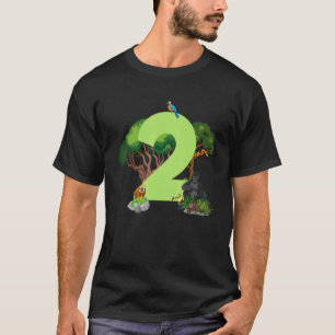 Camiseta segundo aniversário Selva Animais Safari Floresta 