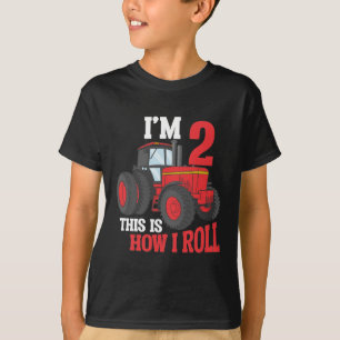 Camiseta segundo aniversário Trator amoroso Criança de 2