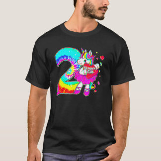 Camiseta segundo aniversário Unicorn Para Meninas De 2 Tie