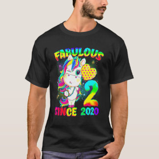 Camiseta segundo aniversário Unicórnio Garota Fabulosa De 2