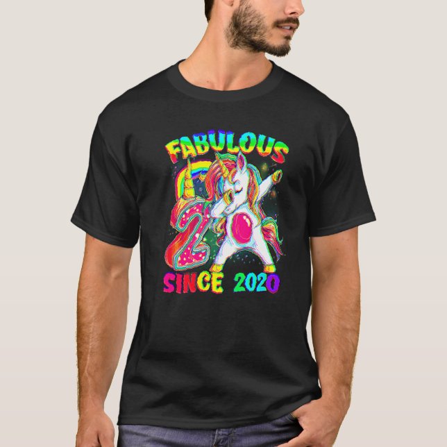 Camiseta segundo aniversário Unicórnio Garota Fabulosa De 2 (Frente)