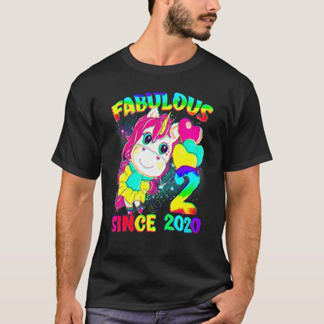 Camiseta segundo aniversário Unicórnio Garota Fabulosa De 2 (Frente)
