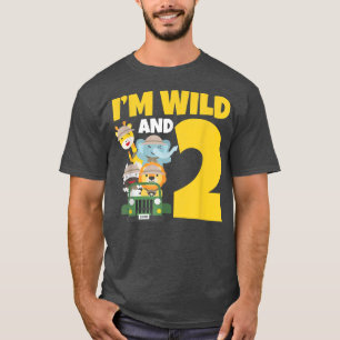 Camiseta segundo aniversário Zoo Safari Selgle Animal Eu so