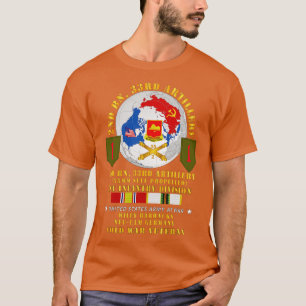 Camiseta segundo Bn 33rd Artilharia 1rua Inf Div FRG w Glob