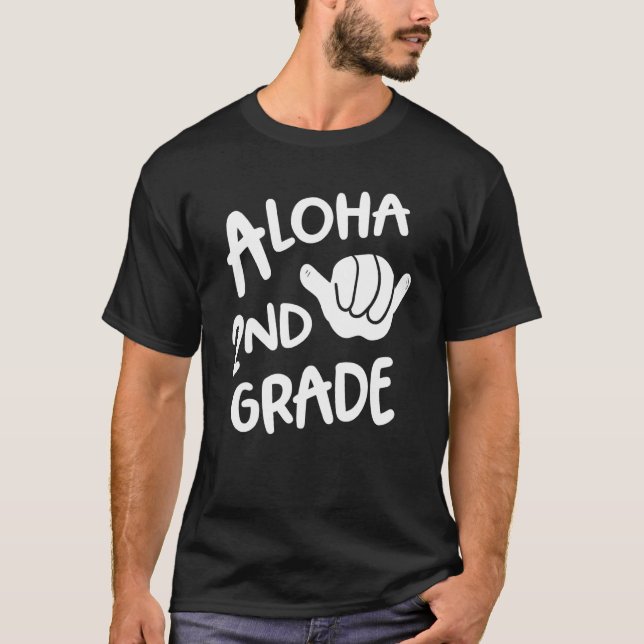 Camiseta Segundo De Aloha De Volta À Escola Hawaii Shaka Le (Frente)
