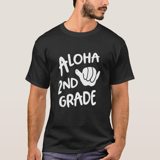 Camiseta Segundo De Aloha De Volta À Escola Hawaii Shaka Le (Frente)