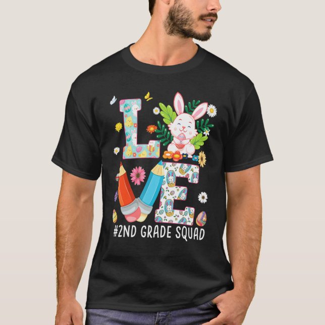 Camiseta Segundo de Amar Coelhinhos de Páscoa Coelhinhos de (Frente)