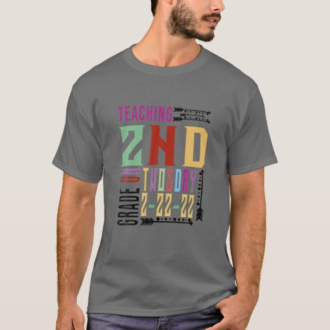 Camiseta Segundo De Ensino No Dia 2-22-22 22 De Fevereiro (Frente)