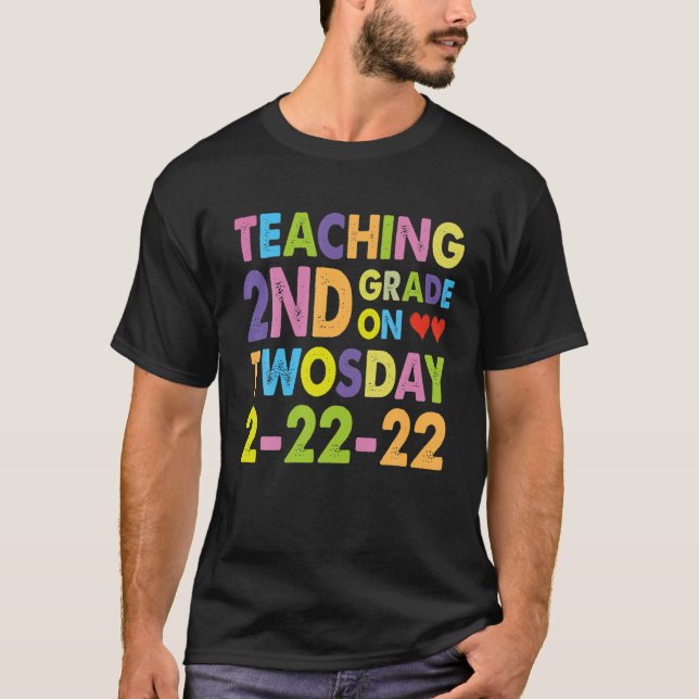 Camiseta Segundo De Ensino No Dia 2-22-22 22 De Fevereiro (Frente)