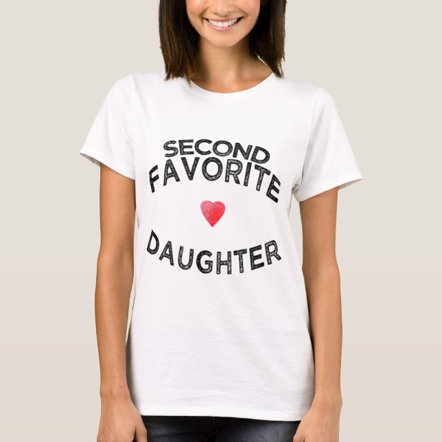 Camiseta segundo de presente engraçado SEGUNDO FILHA FAVORI (Frente)