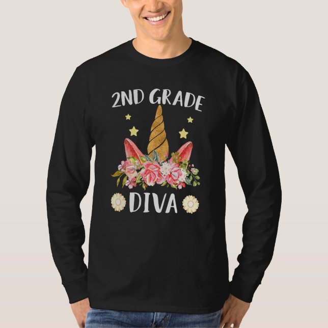 Camiseta segundo Diva Primeiro dia de magia de unicórnio es (Frente)