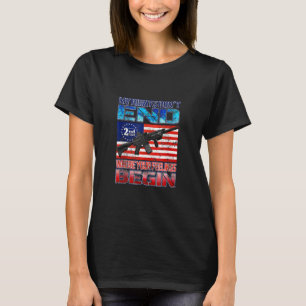 Camiseta segundo Emenda Men Pro Gun Ar15 American Flag My R