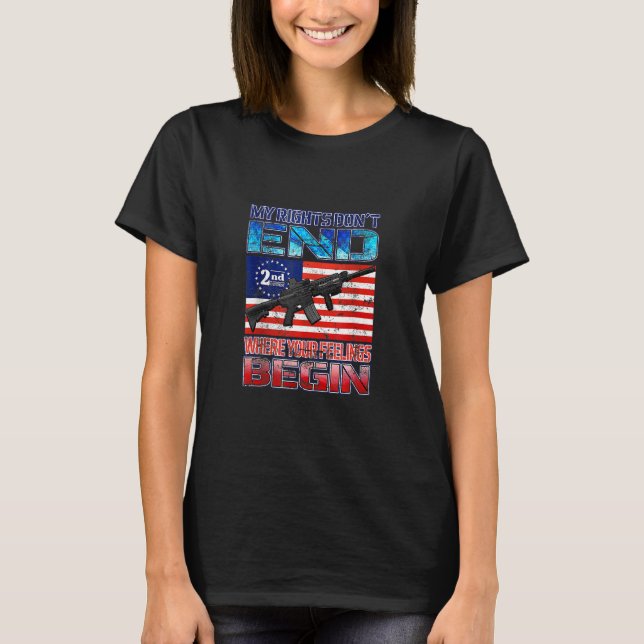 Camiseta segundo Emenda Men Pro Gun Ar15 American Flag My R (Frente)