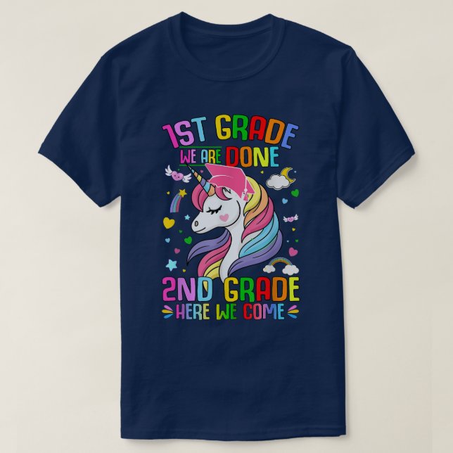 Camiseta segundo Graduação Grau 1rua Unicorn Último Dia De (Frente do Design)