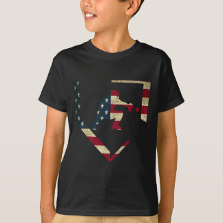 Camiseta Segundo grau Baseball Catcher Gear American Flag G