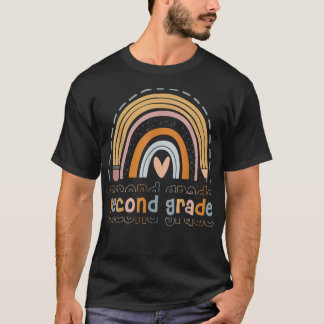 Camiseta Segundo Grau Engraçado Boho Arco-Íris De Volta À E