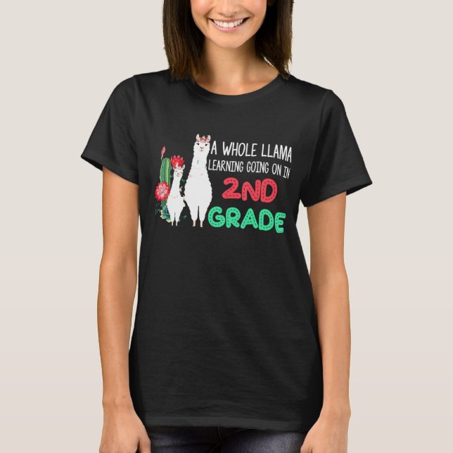 Camiseta segundo Grau Llama Cactus Estudante De Volta À Esc (Frente)