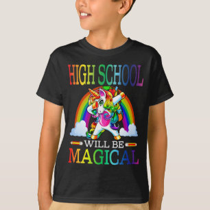 Camiseta segundo grau Magical Unicorn Primeiro Dia Da Escol
