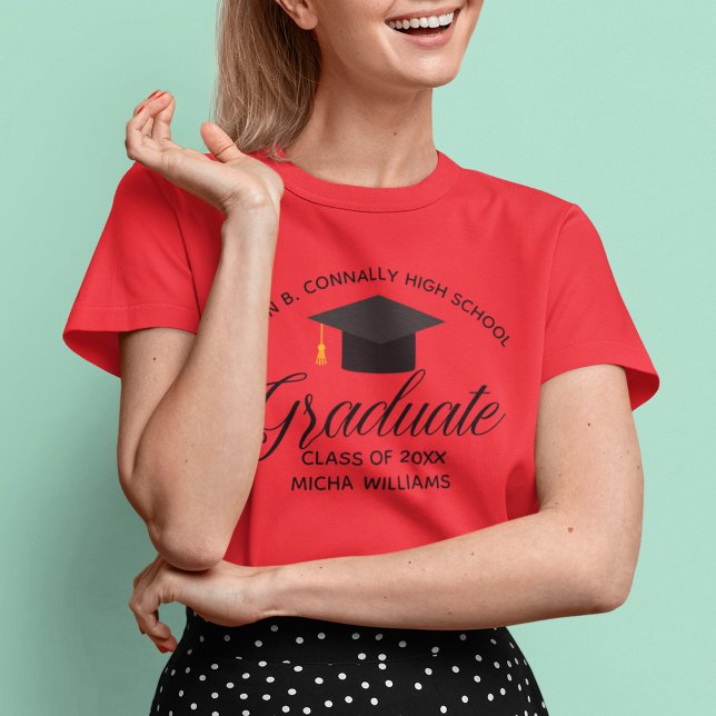 Camiseta Segundo grau personalizado Formando de graduação v (Criador carregado)