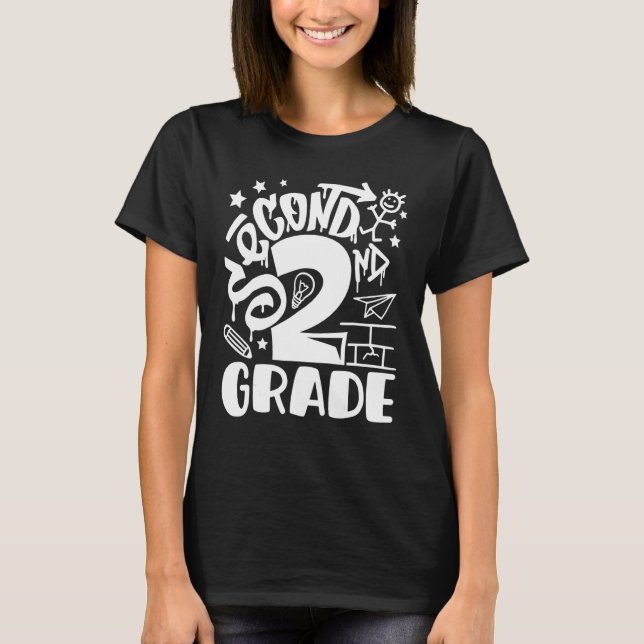 Camiseta segundo Grau Primeiro Dia De Professora De Volta A (Frente)