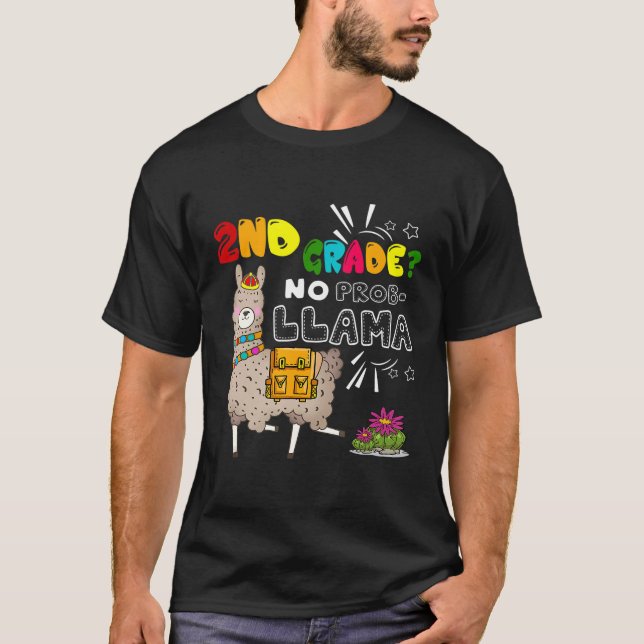 Camiseta segundo Grau Sem Prob Llama Llama Primeiro Dia da  (Frente)