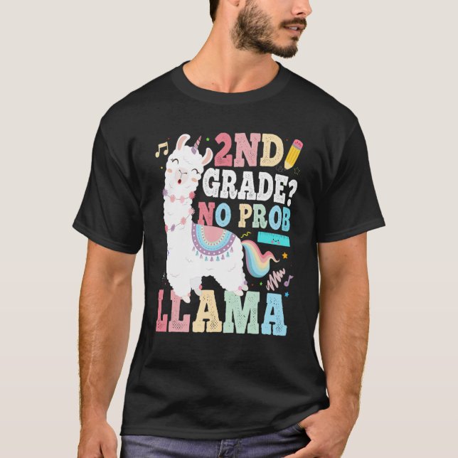 Camiseta segundo Grau Sem Prob Llama Primeiro Dia de Profes (Frente)