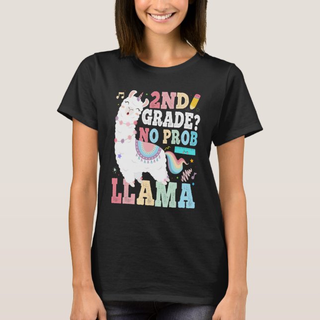 Camiseta segundo Grau Sem Prob Llama Primeiro Dia de Profes (Frente)