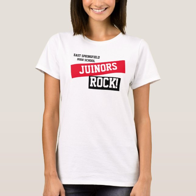 Camiseta Segundo grau T-Shirt da Classe T de Juniors Vermel (Frente)