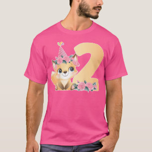 Camiseta Segundo Raposa Festa de aniversário TYear Rapariga