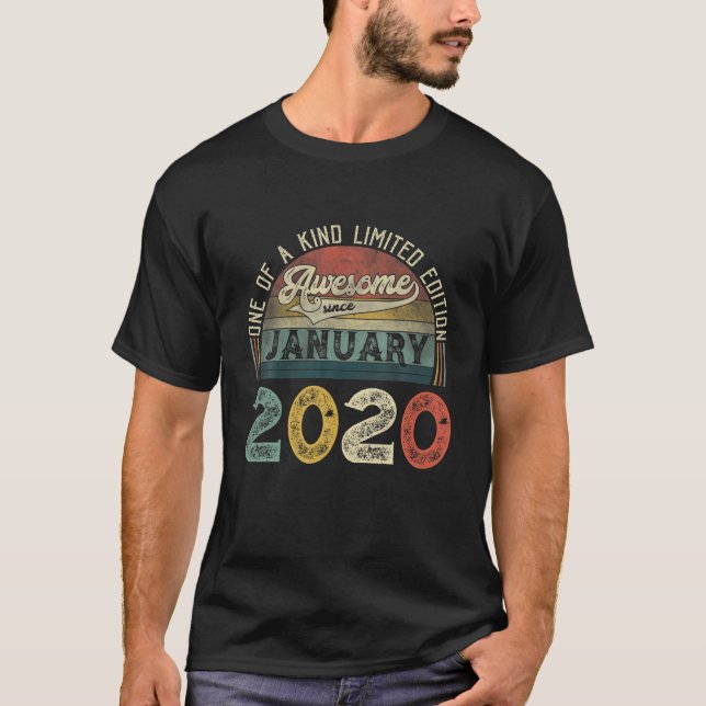 Camiseta segundos aniversários Janeiro 2020 Homens Mulheres (Frente)