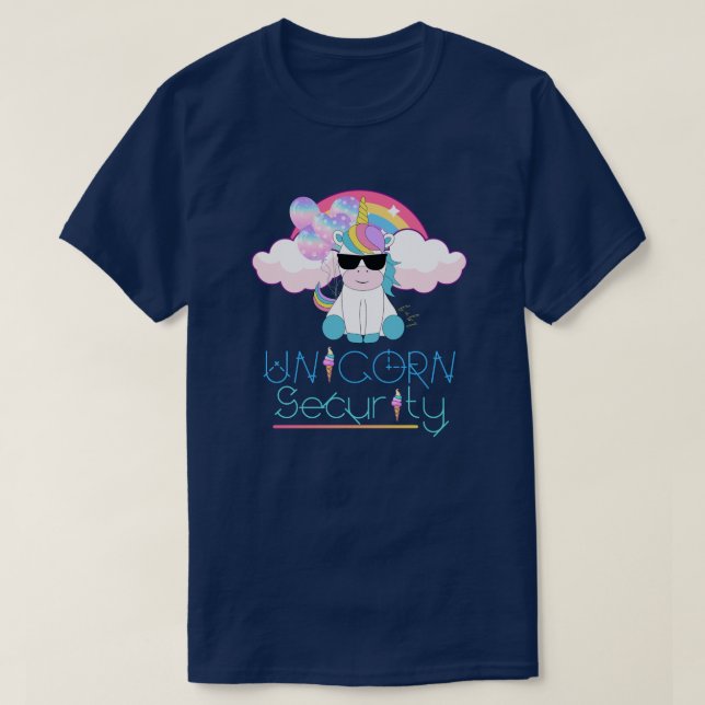 Camiseta Segurança Custa do Rainbow Baby Unicorn (Frente do Design)