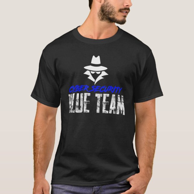 Camiseta Segurança Cyber Blue Team Segurança e Proteção Pr (Frente)