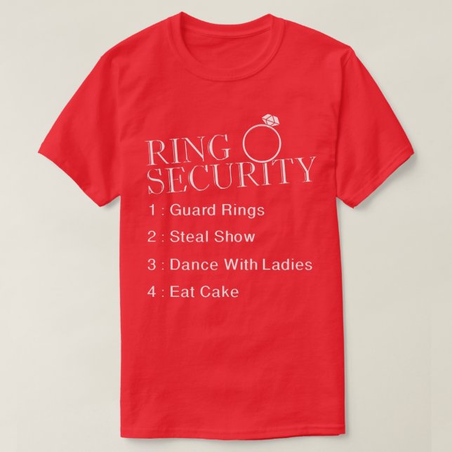 Camiseta Segurança de Anel de Casamento (Frente do Design)