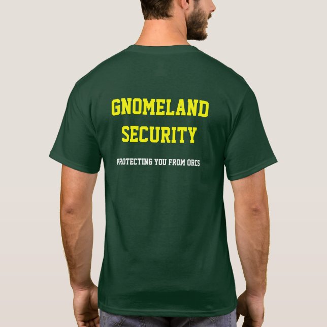 Camiseta Segurança de Gnomeland (Verso)